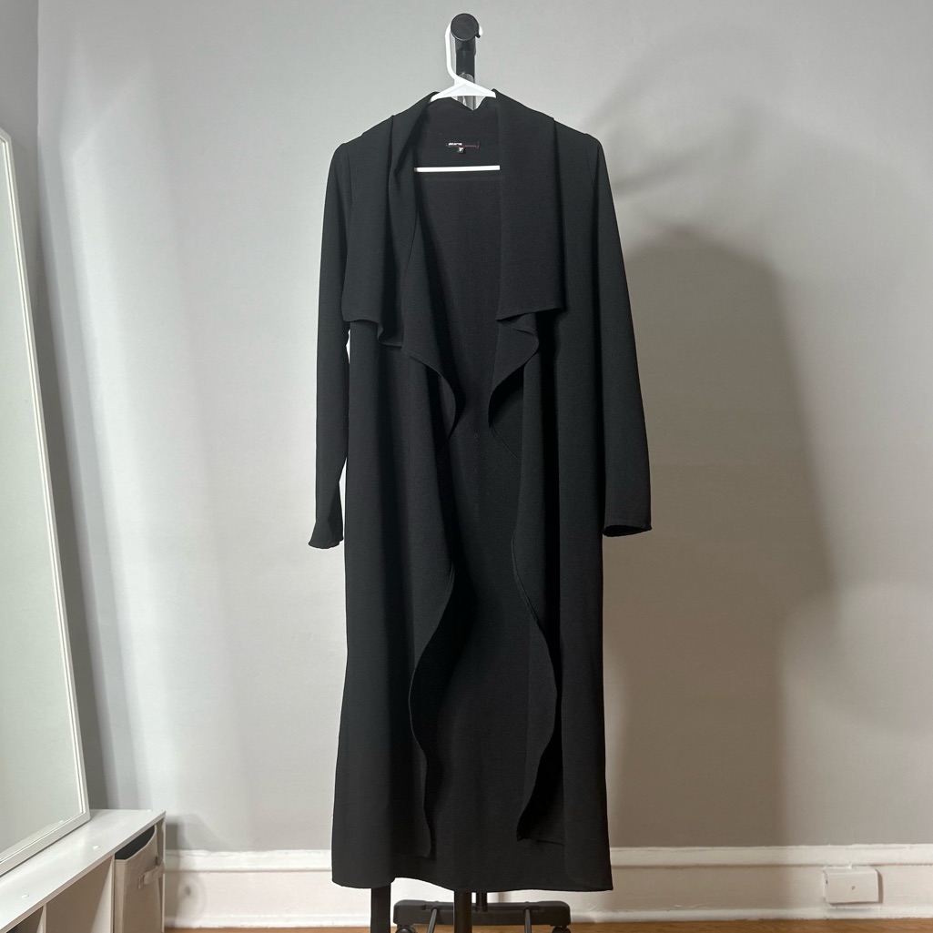 Black Long Lightweight Overcoat